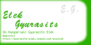 elek gyurasits business card